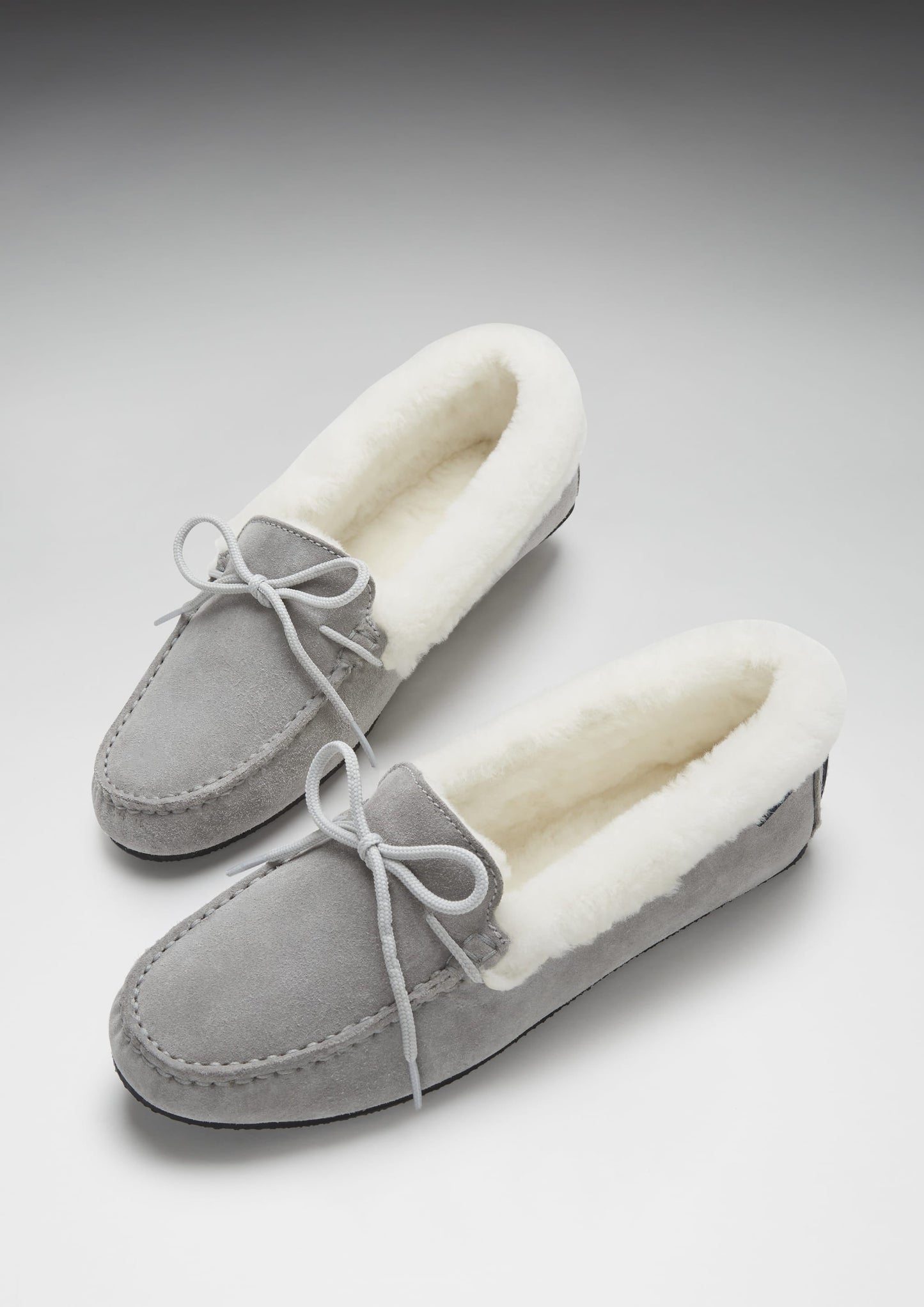 Hugs &  Co.  Women's Slippers, Sheepskin, Dove Grey Suede