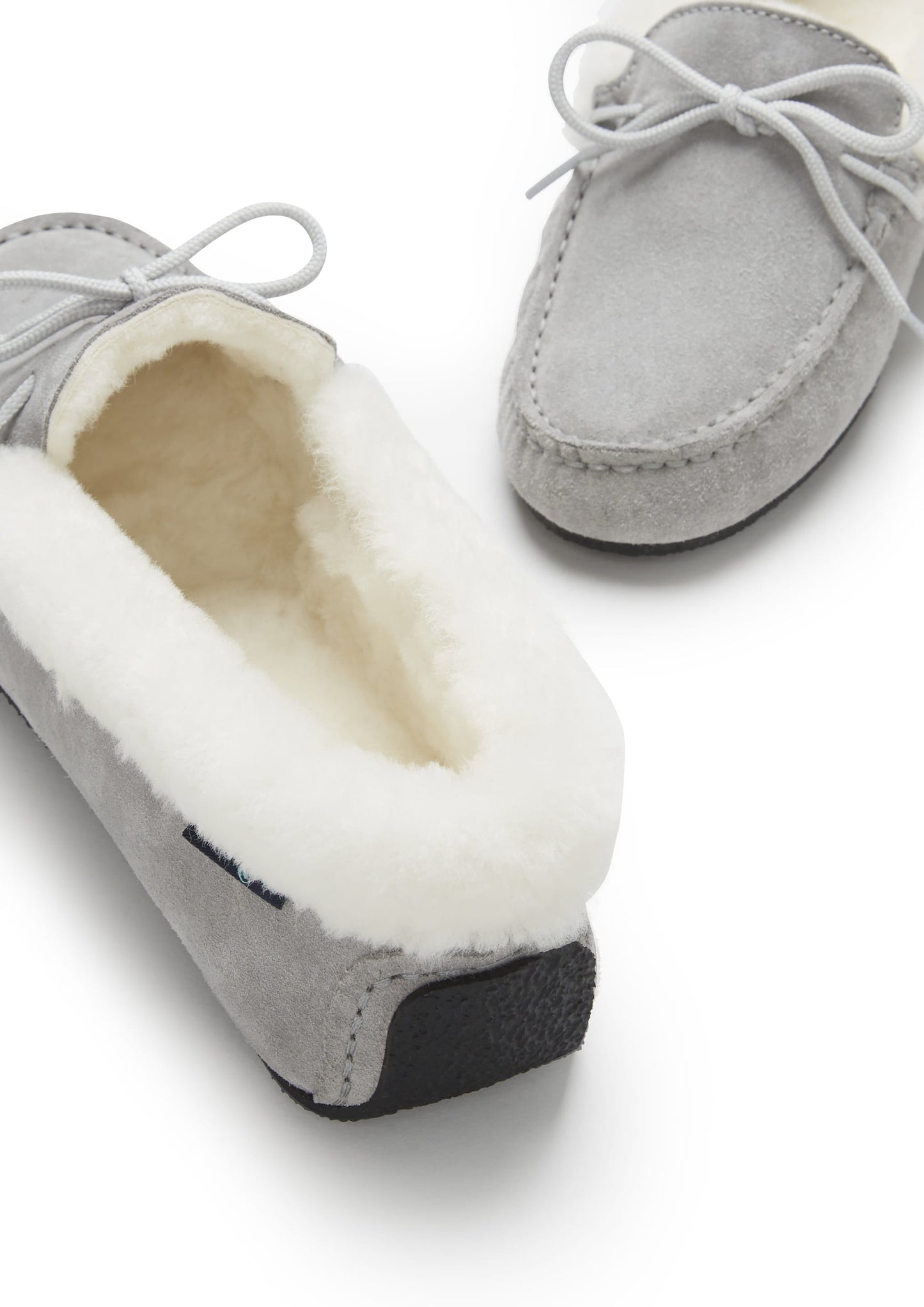 Hugs &  Co.  Women's Slippers, Sheepskin, Dove Grey Suede