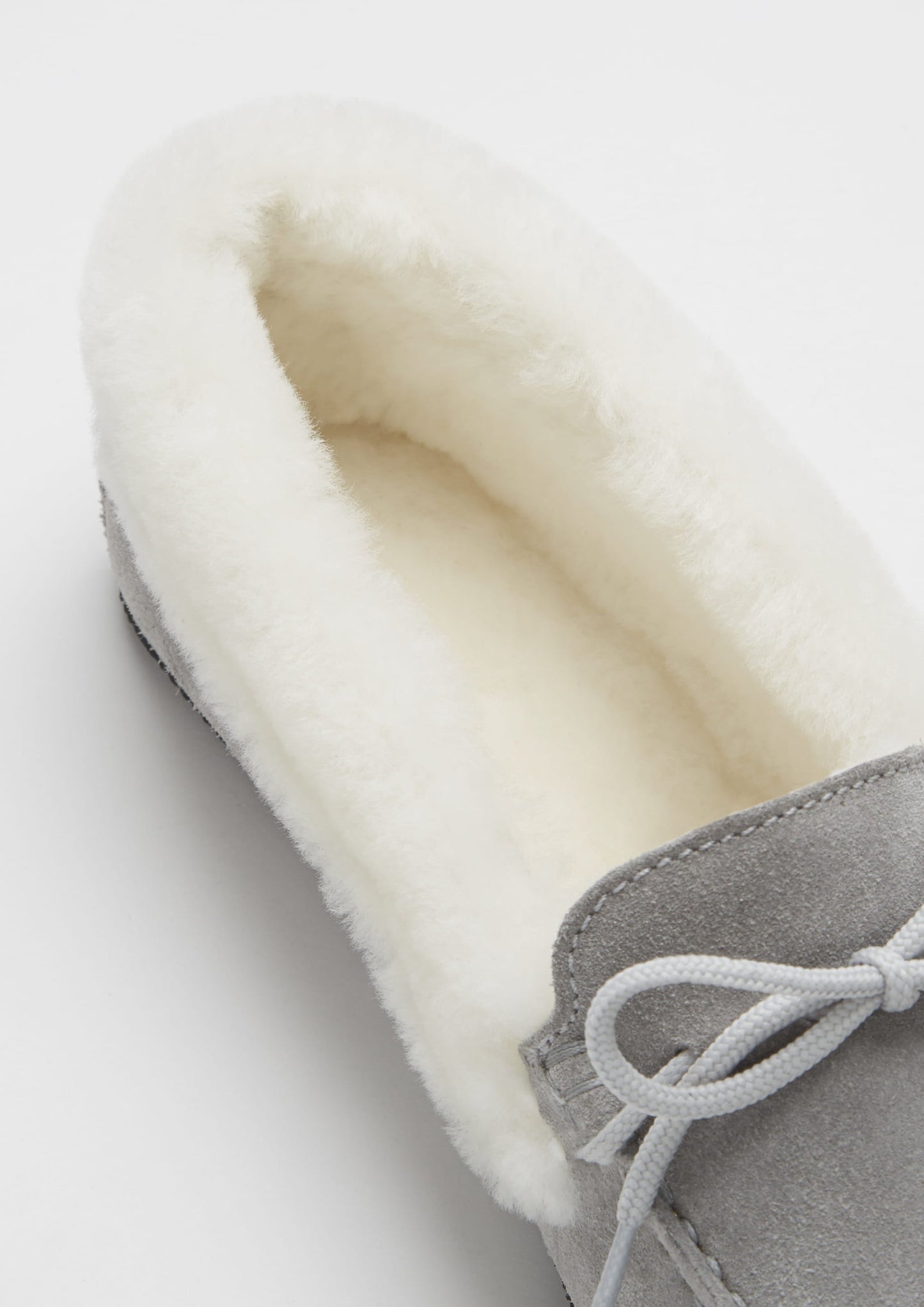 Hugs &  Co.  Women's Slippers, Sheepskin, Dove Grey Suede