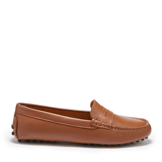 Hugs &  Co.  Women's Penny Driving Loafers, Tan Leather