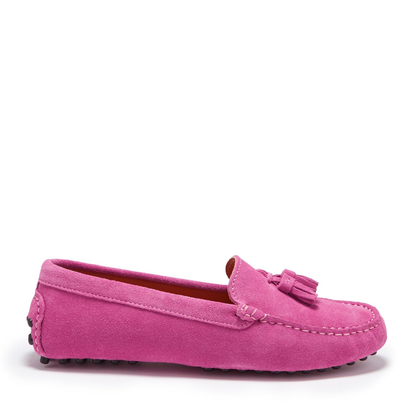 Hugs &  Co.   Tasselled Driving Loafers, Pink Suede