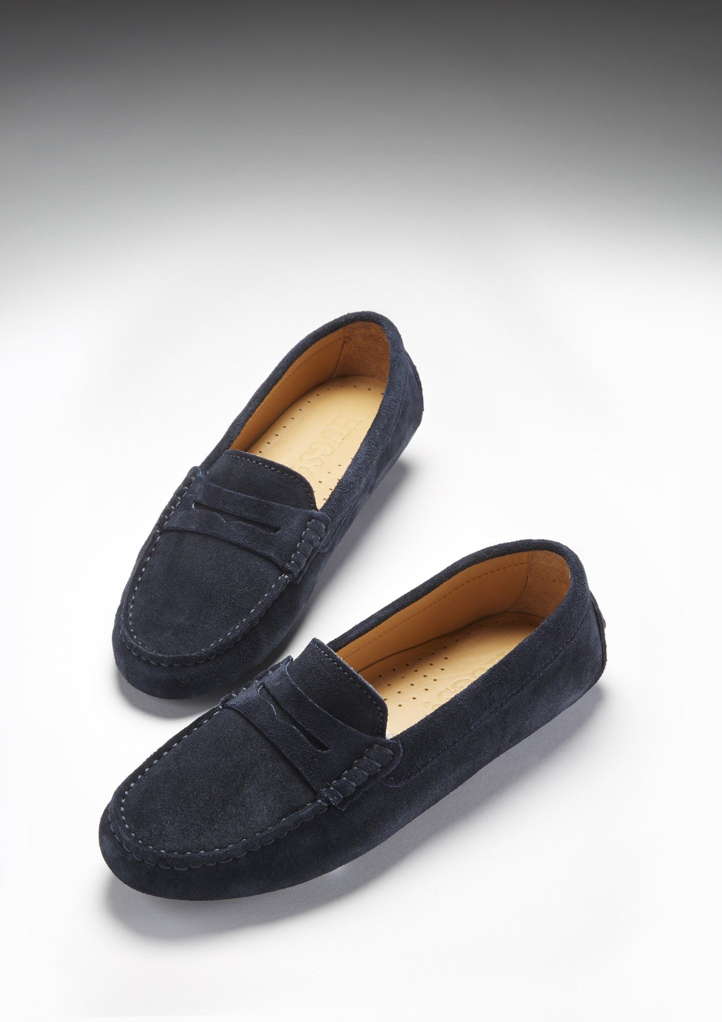 Hugs &  Co.  Penny Driving Loafers, Navy Blue Suede