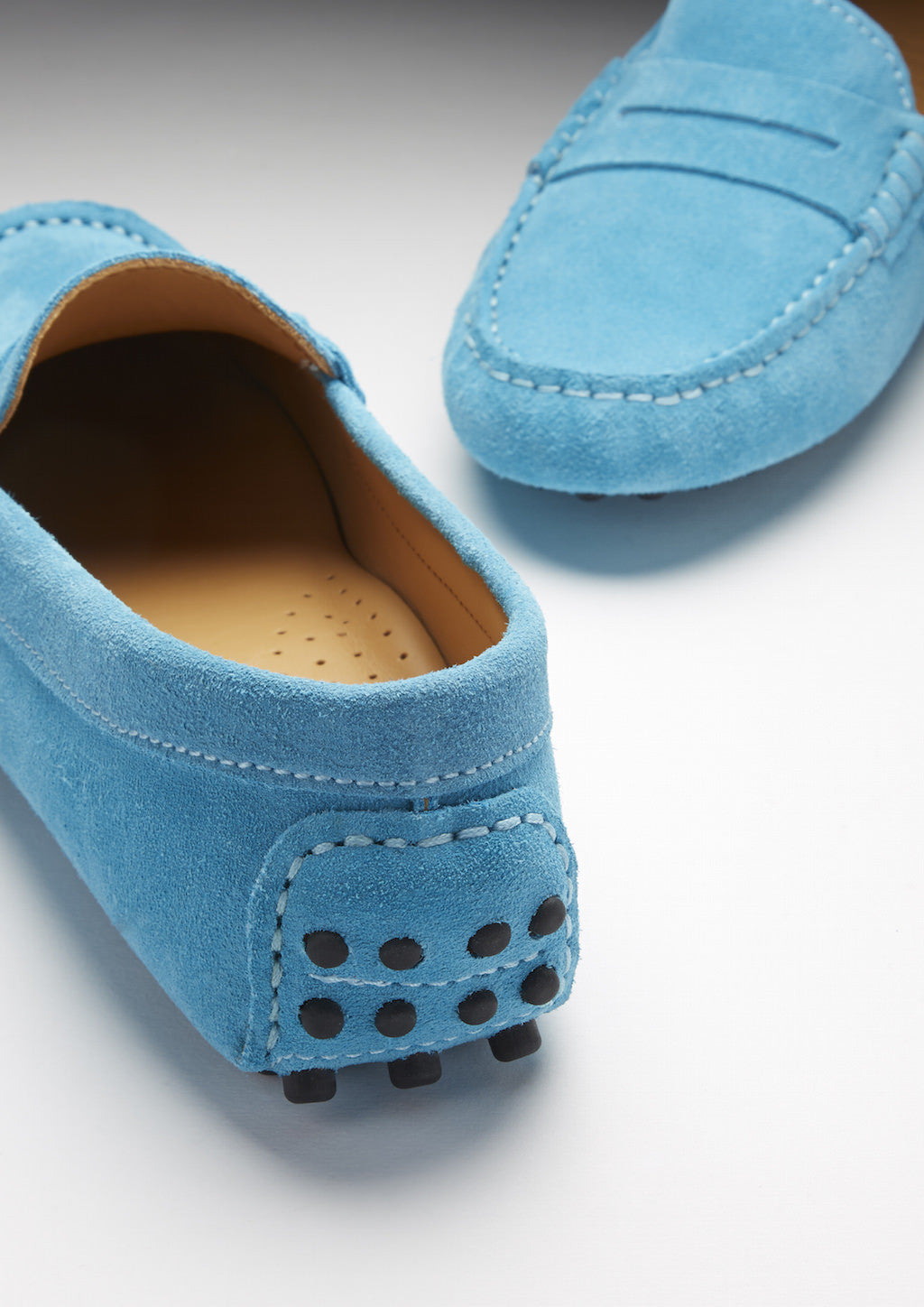 Hugs &  Co.  Women's Penny Driving Loafers, Turquoise Suede
