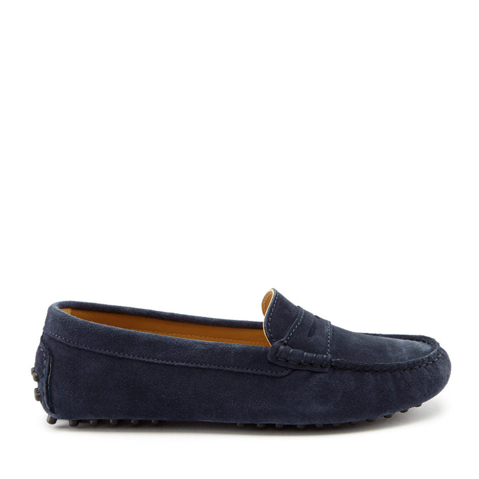 Hugs &  Co.  Penny Driving Loafers, Navy Blue Suede