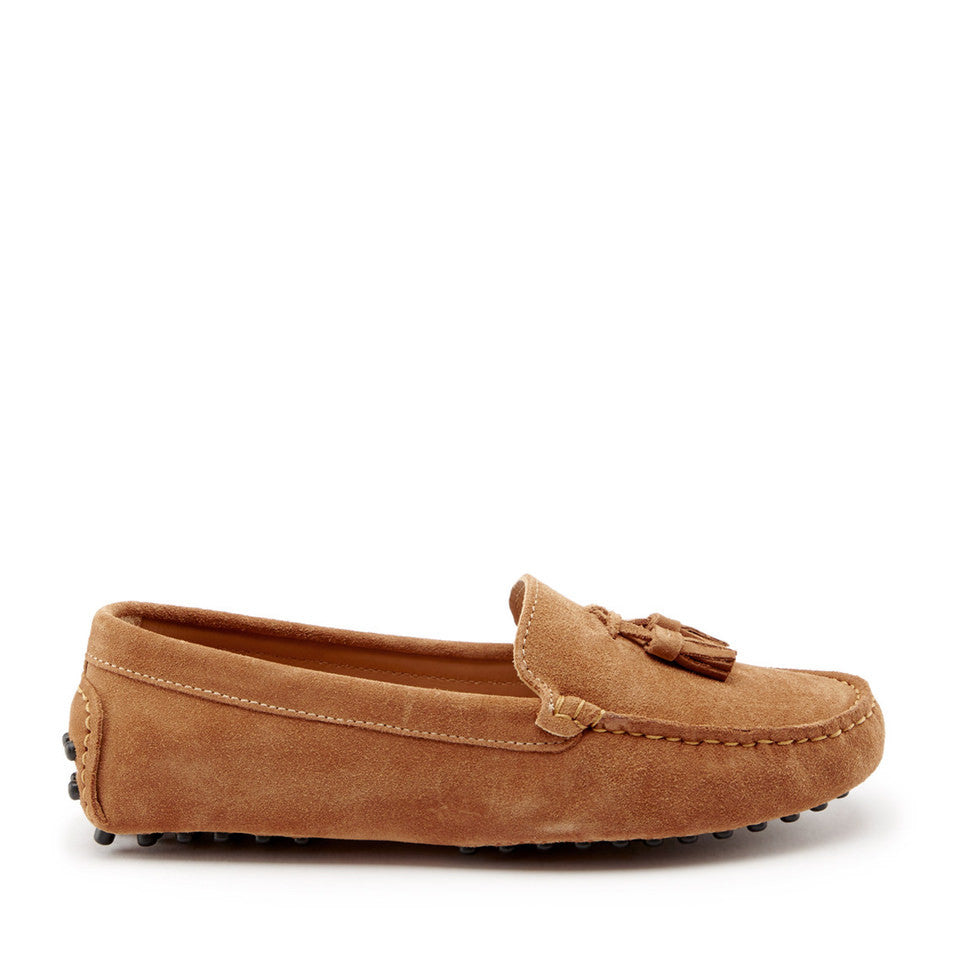 Hugs &  Co.  Women's Tasselled Driving Loafers, Tobacco Suede