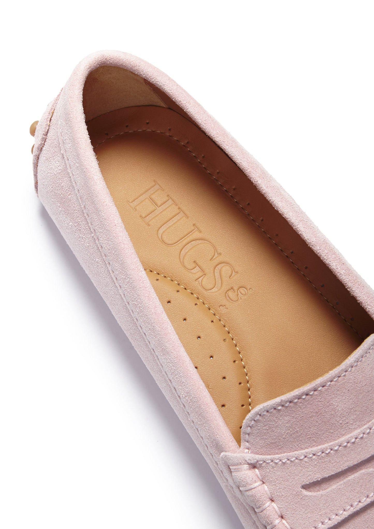 Hugs &  Co.  Women's Penny Driving Loafers, Ice Pink Suede