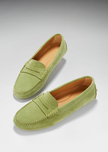 Hugs & Co.  Penny Driving Loafers, Olive Green