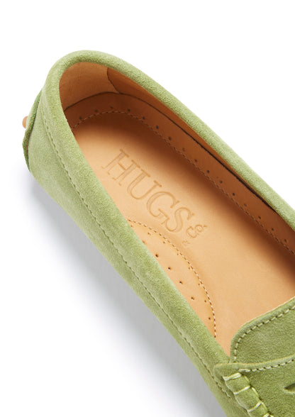Hugs & Co.  Penny Driving Loafers, Olive Green
