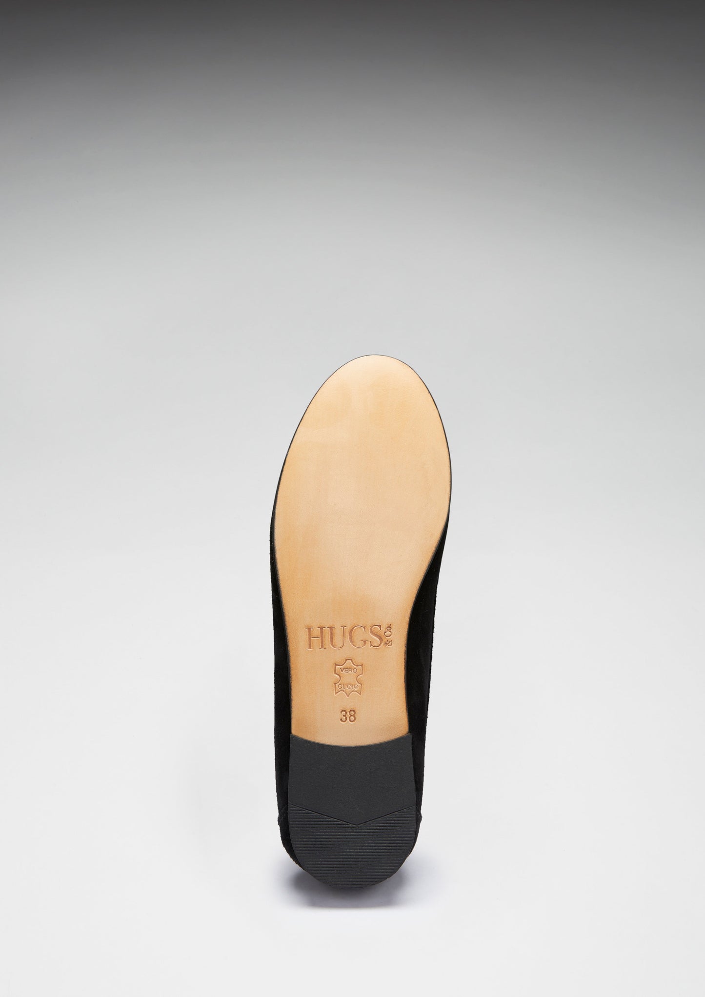 Hugs &  Co.  Women's Penny Loafers Leather Sole, Black Suede