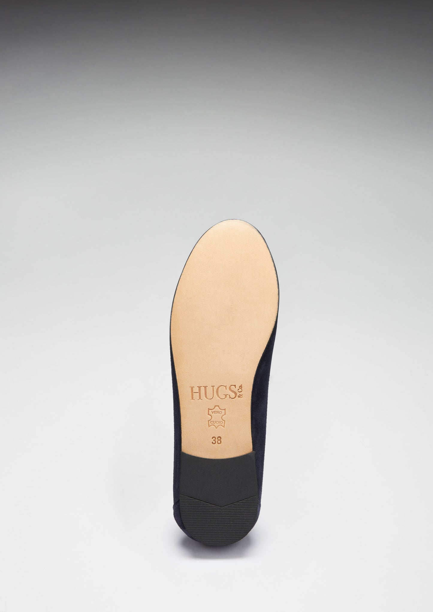 Hugs &  Co.  Women's Penny Loafers Leather Sole, Navy Blue Suede