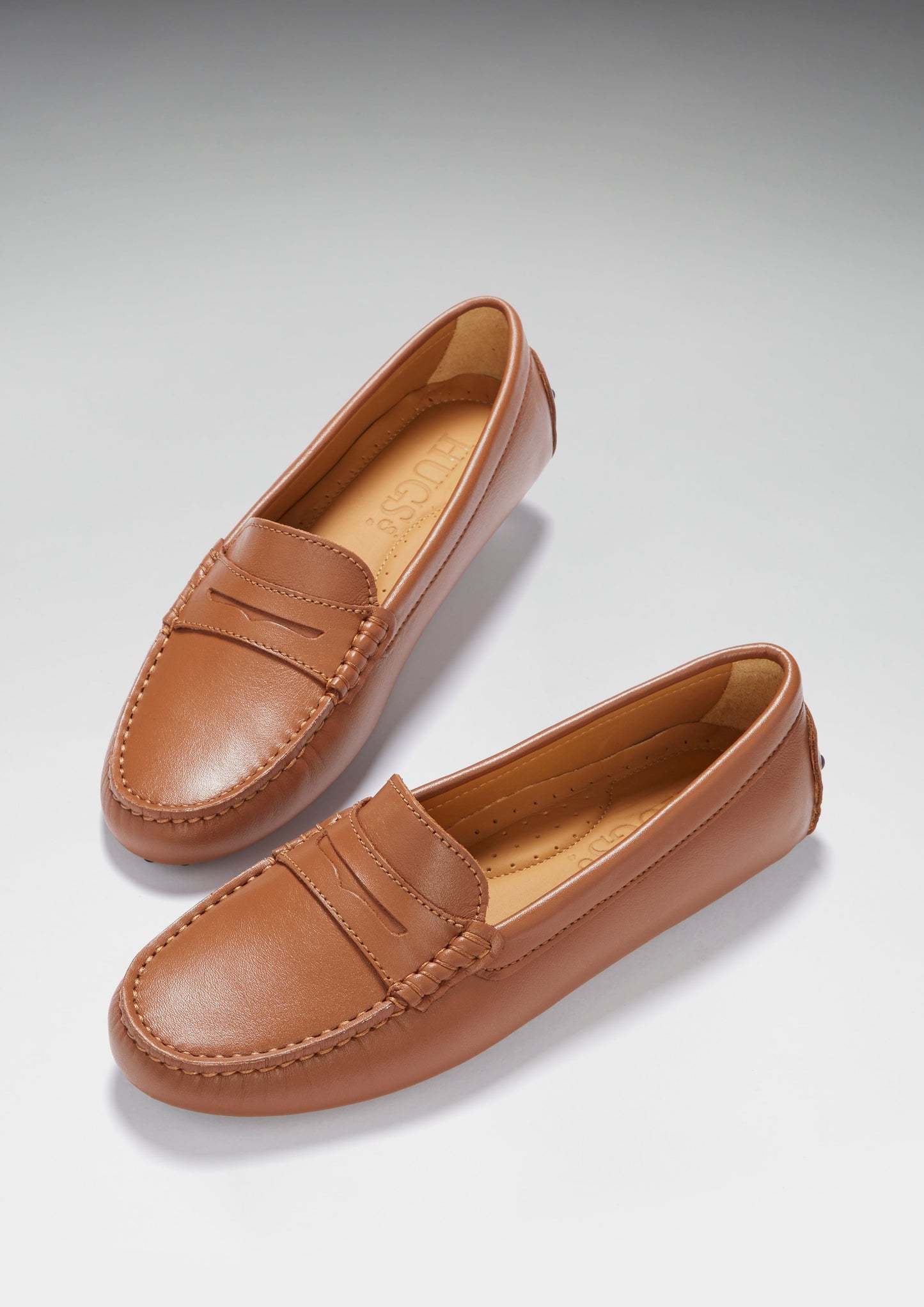 Hugs &  Co.  Women's Penny Driving Loafers, Tan Leather