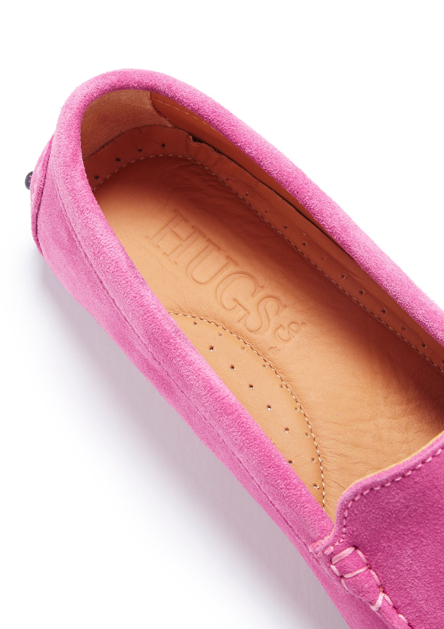 Hugs &  Co.   Tasselled Driving Loafers, Pink Suede