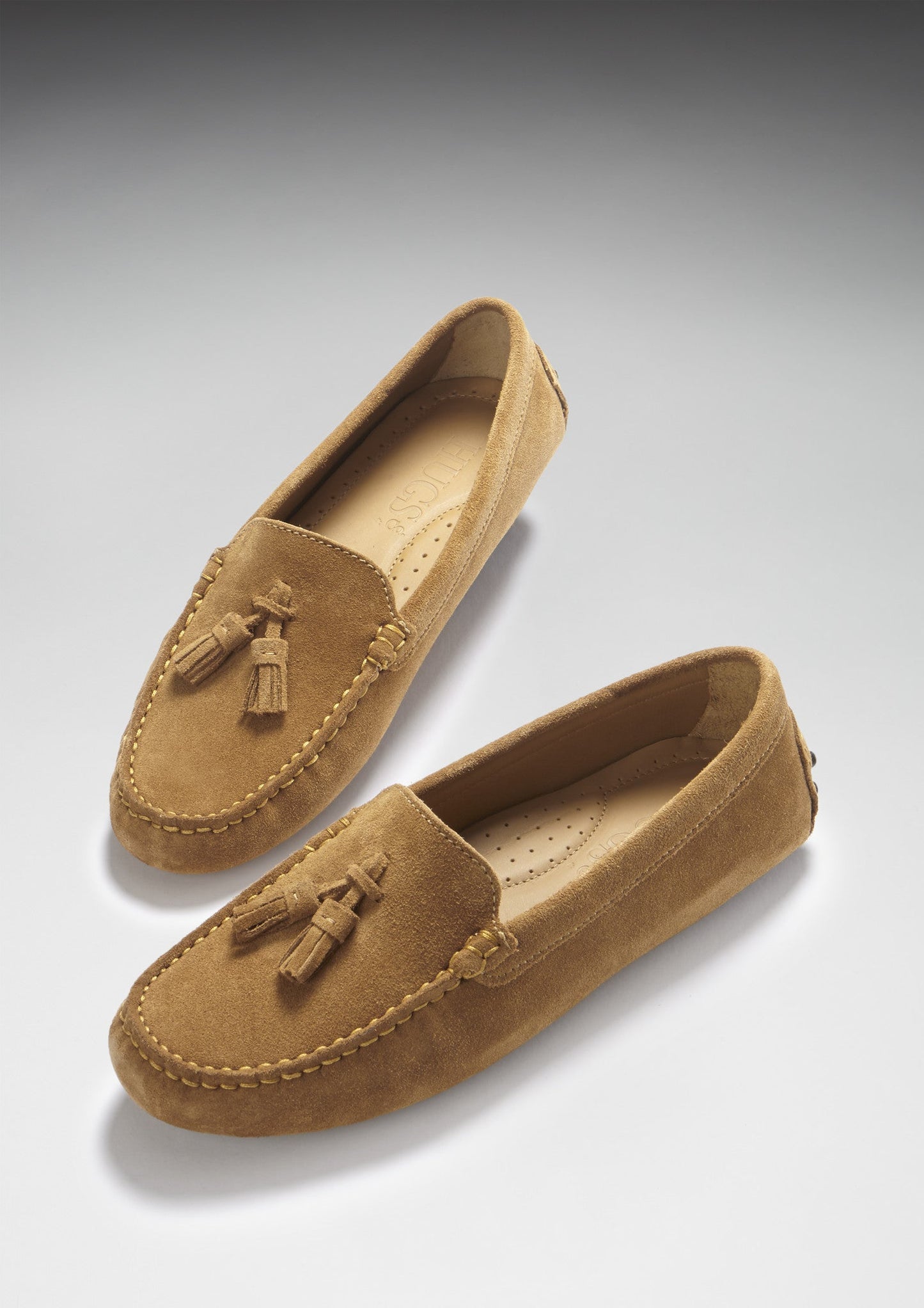 Hugs &  Co.  Women's Tasselled Driving Loafers, Tobacco Suede